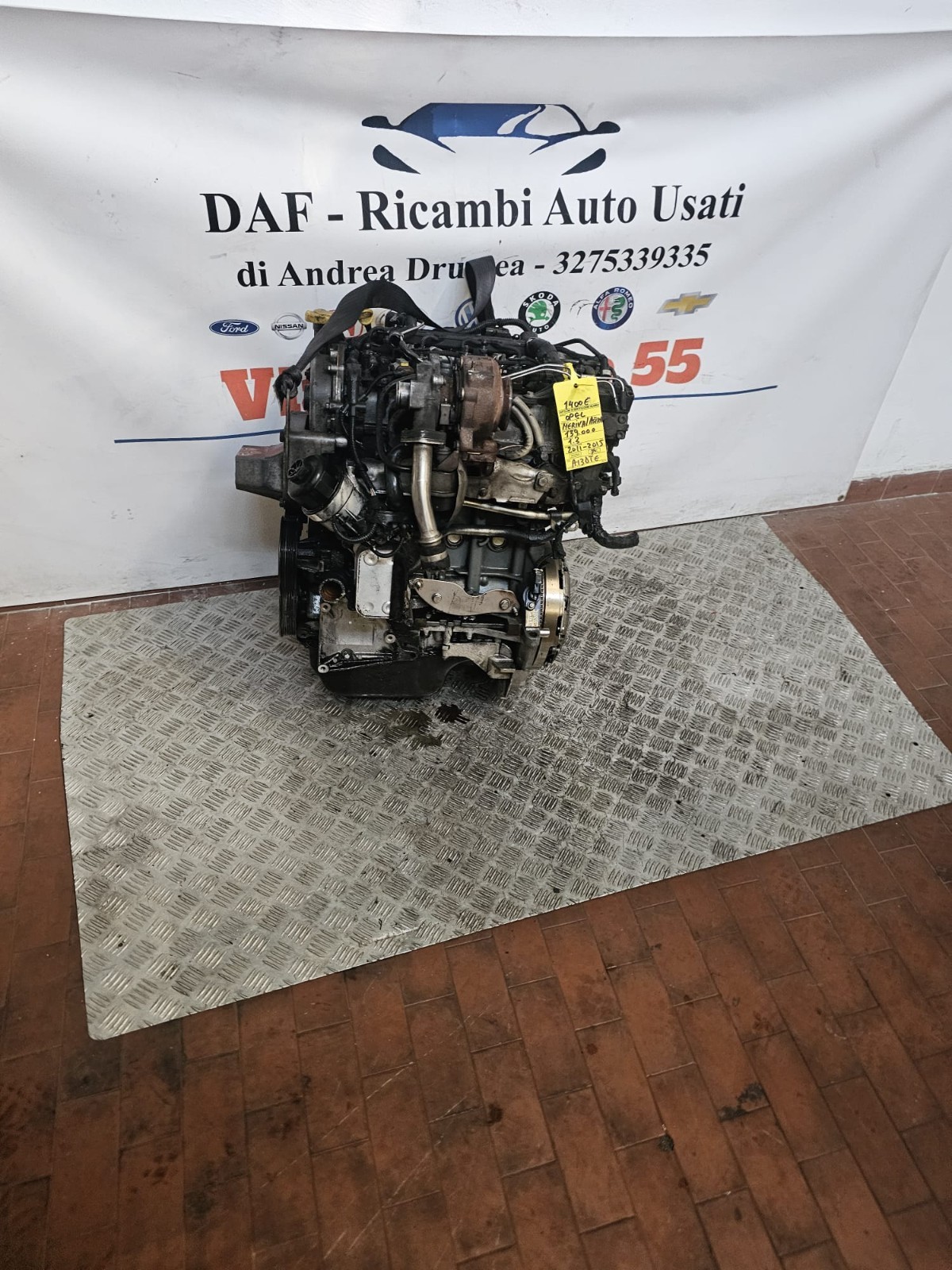 MOTORE OPEL MERIVA / ASTRA 1.3 DIESEL KM 139.000 2011-2015 COD A13DTE OPEL MERIVA / ASTRA 1.3 DIESEL ENGINE KM 139.000 2011-2015 COD A13DTE - immagine 7