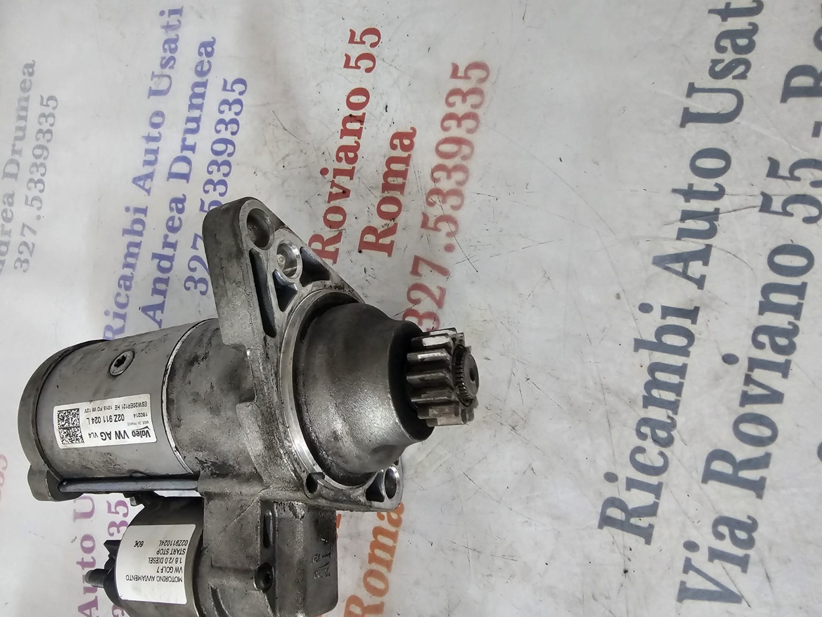 MOTORINO AVVIAMENTO VW GOLF 7 1.6/2.0 DIESEL START STOP VALEO 02Z911024L VW GOLF 7 1.6/2.0 DIESEL START STOP STARTER MOTOR VALEO 02Z911024L - immagine 2