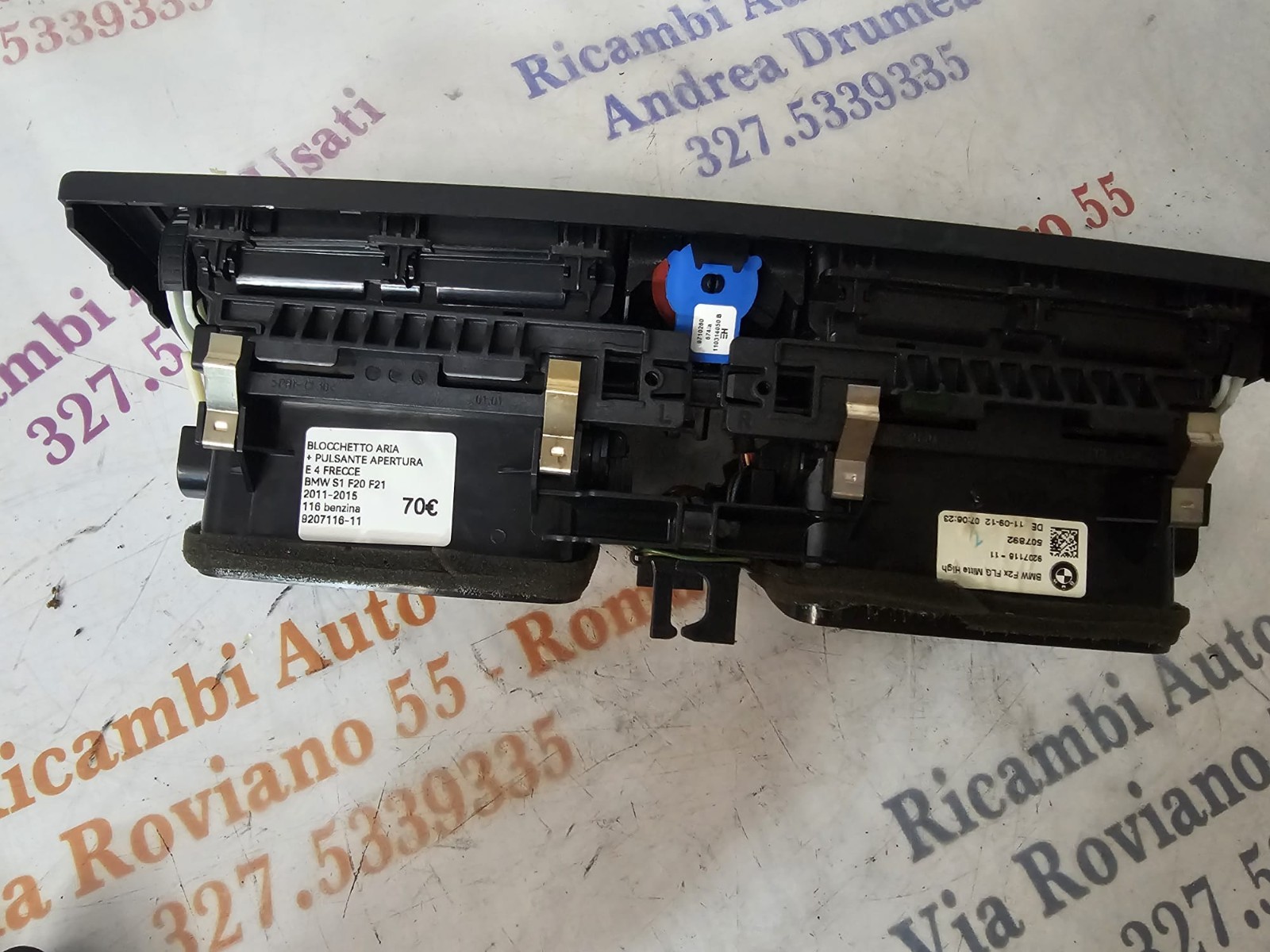 BLOCCHETTO ARIA +PULSANTE APERTURA 4FRECCE BMW S1 116 BENZ <11-15>COD 9207116-11 // BMW S1 116 BENZ 11-15 AIR BLOCK + OPENING BUTTON 4 ARROW COD 9207116-11 - immagine 4