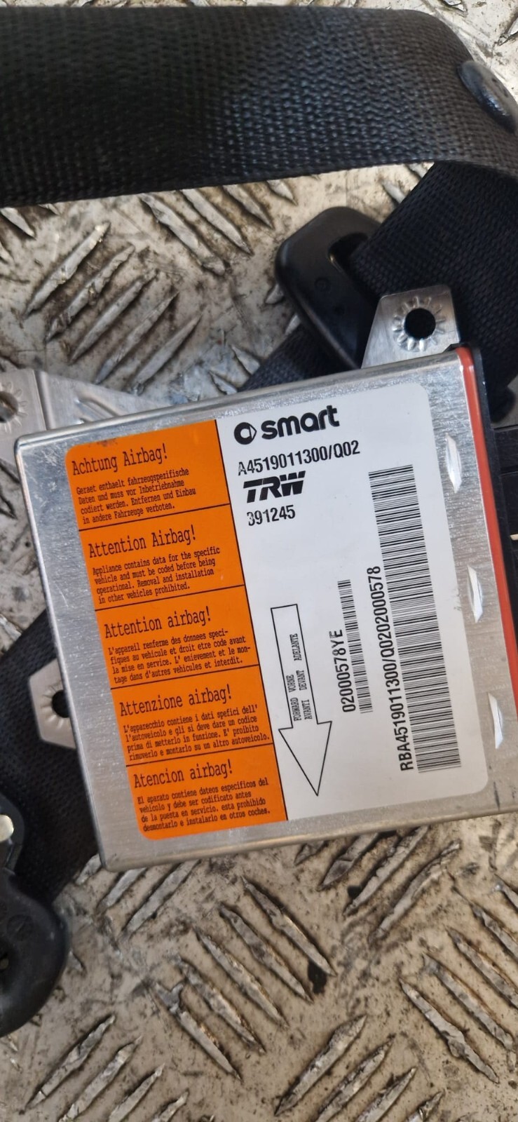 KIT AIRBAG SMART 451 2007-2015 COD CENTRALINAA4519011300/Q02 - immagine 5