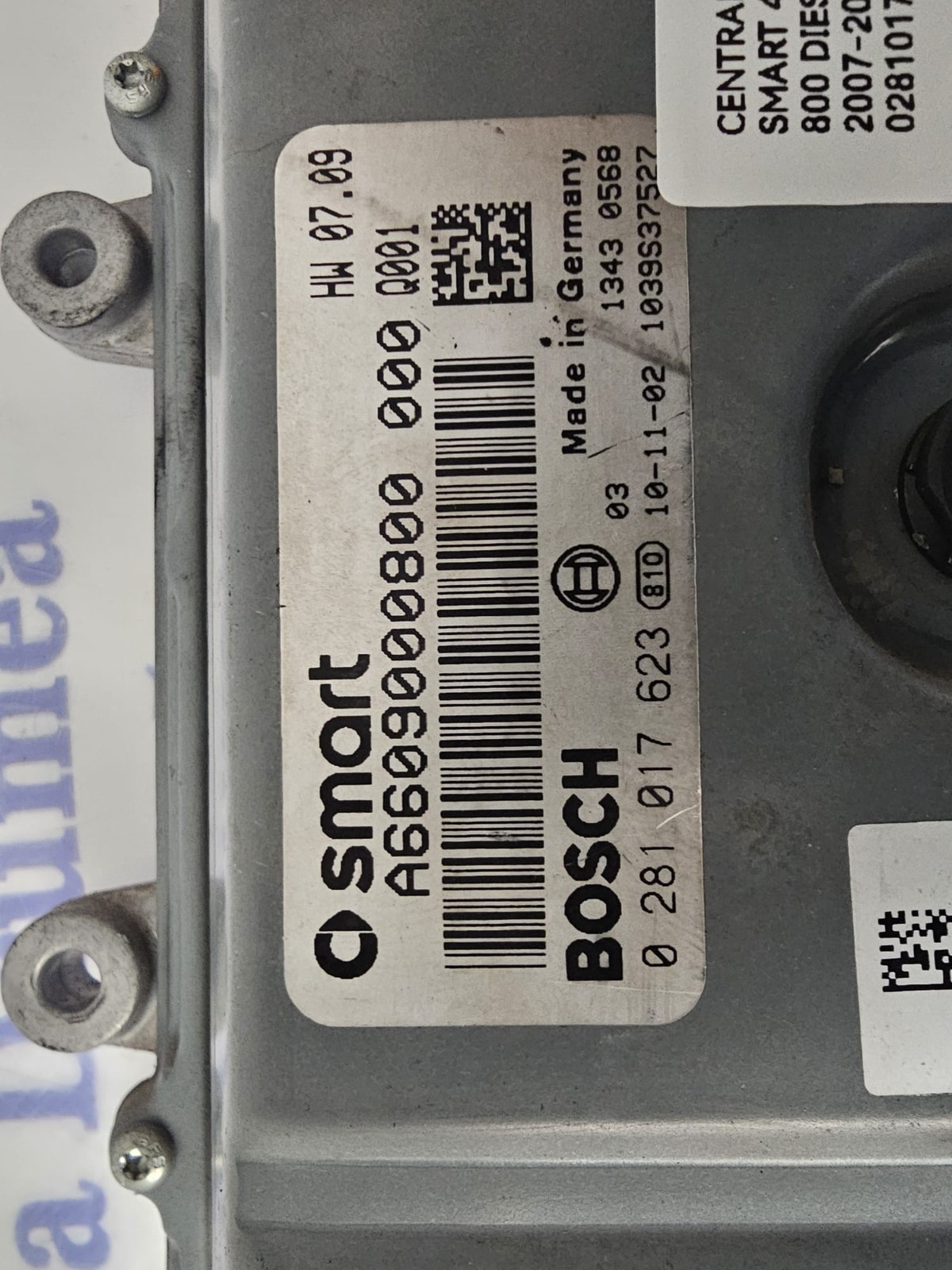 CENTRALINA MOTORE SMART 451 800 DIESEL 2007-2014 BOSCH 0281017623 A6609000800 000 - immagine 2