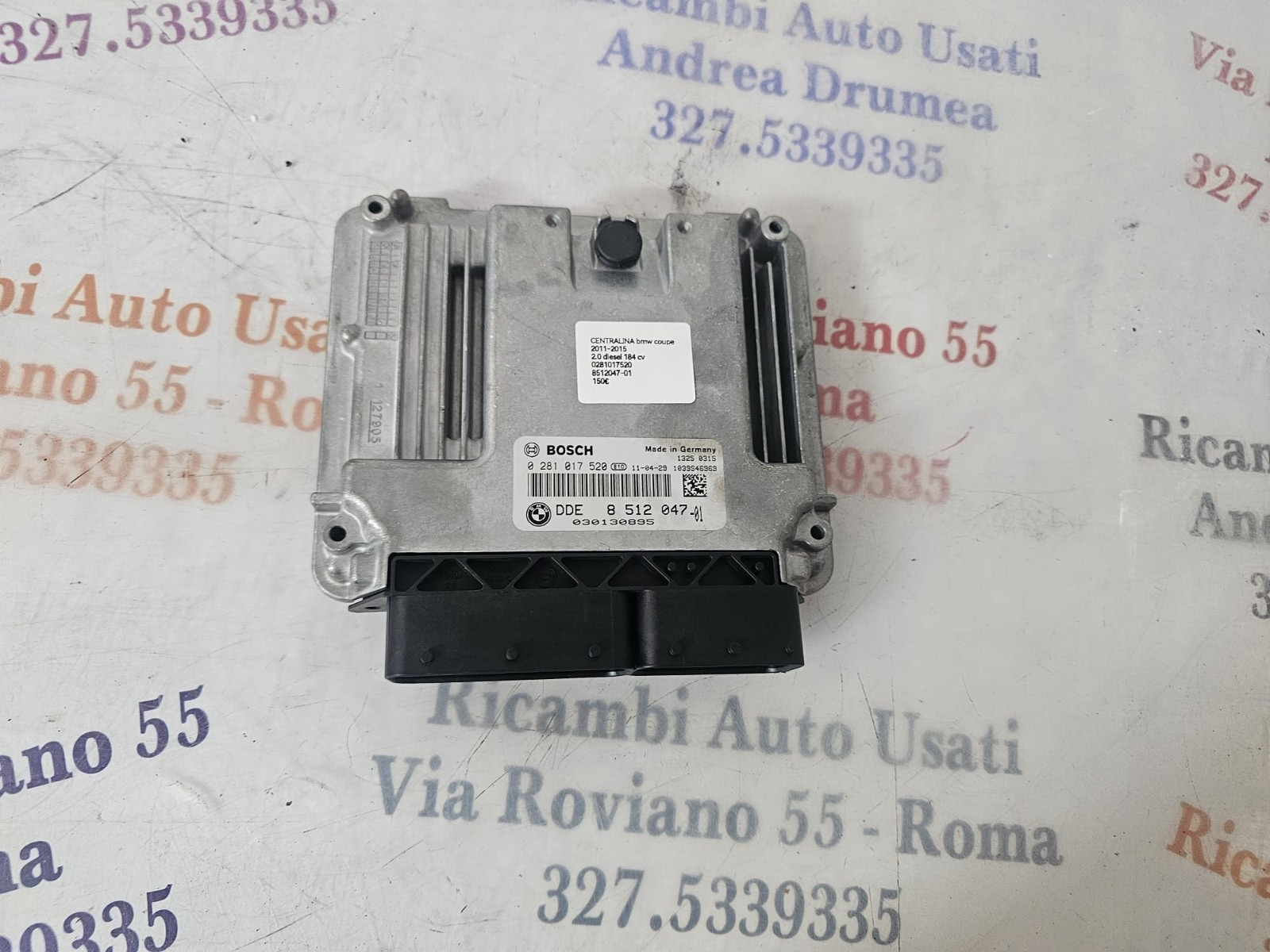 CENTRALINA BMW CUOPè 2.0 DIESEL 184CV 2011-2015 8512047-01 BOSCH 0281017520