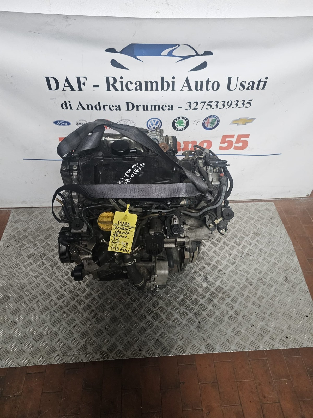 MOTORE RENAULT LAGUNA KM 121.000 2.0DIESEL 2007-2011 SIGLA M9RA740