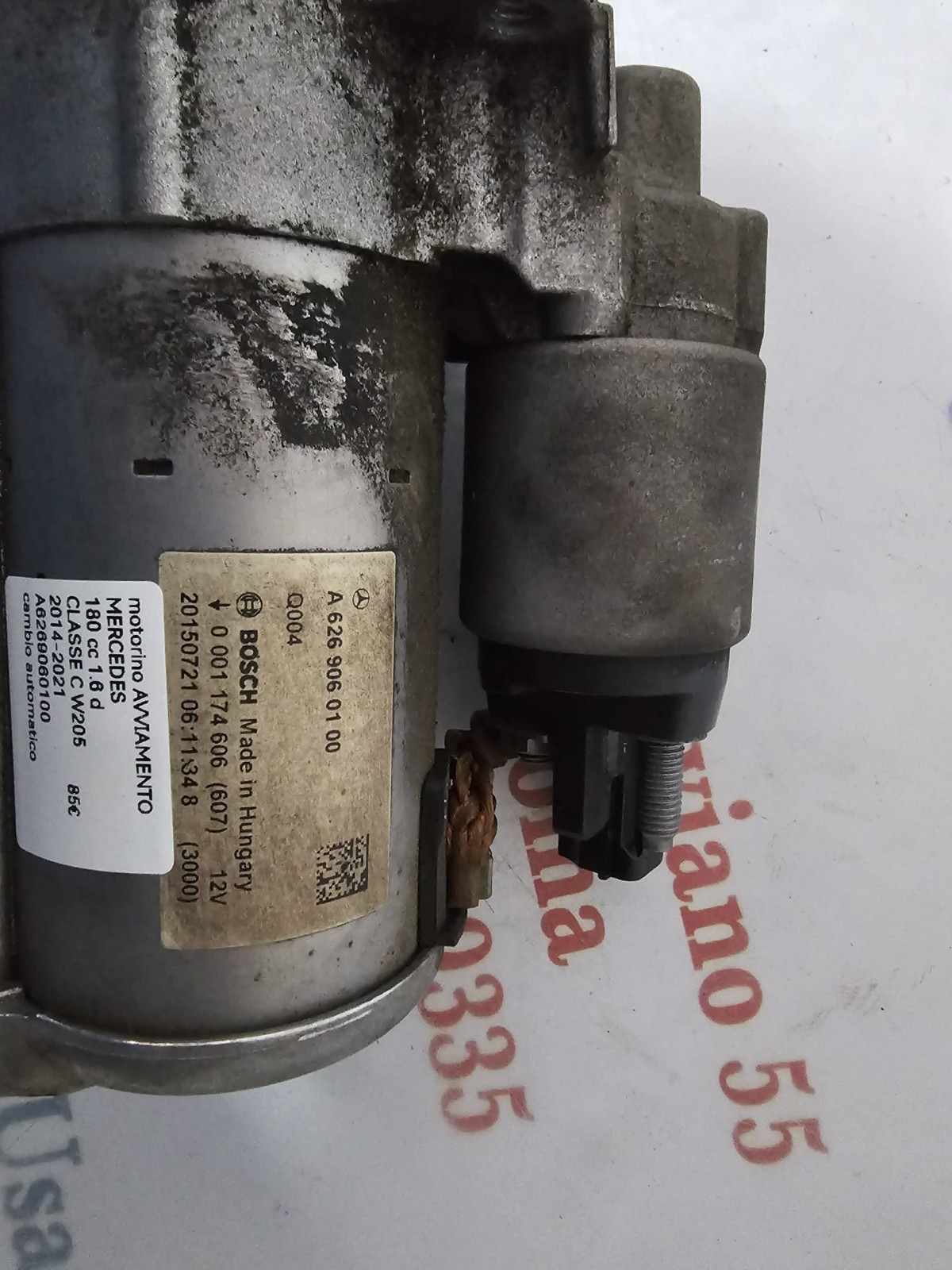 MOTORINO AVVIAMENTO MERCEDES CLASSE C W205 180CC 1.6 D A6269060100 CAMBIO AUTOM - immagine 6