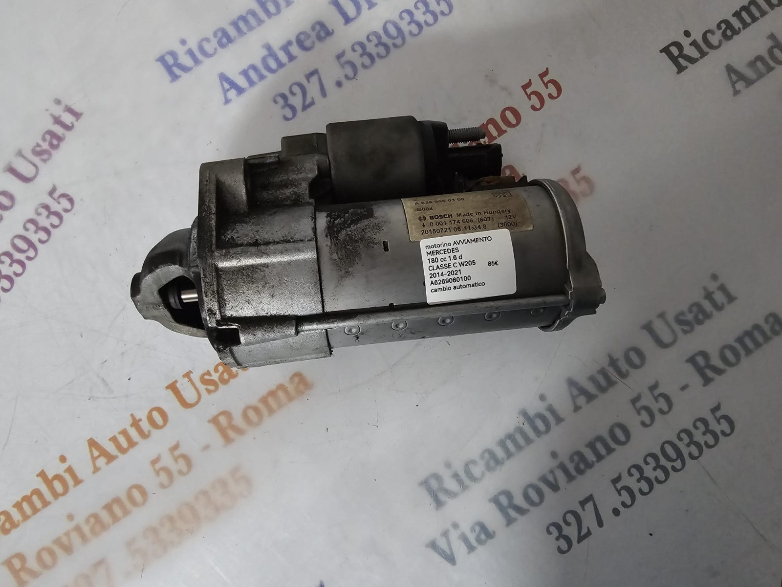 MOTORINO AVVIAMENTO MERCEDES CLASSE C W205 180CC 1.6 D A6269060100 CAMBIO AUTOM - immagine 7