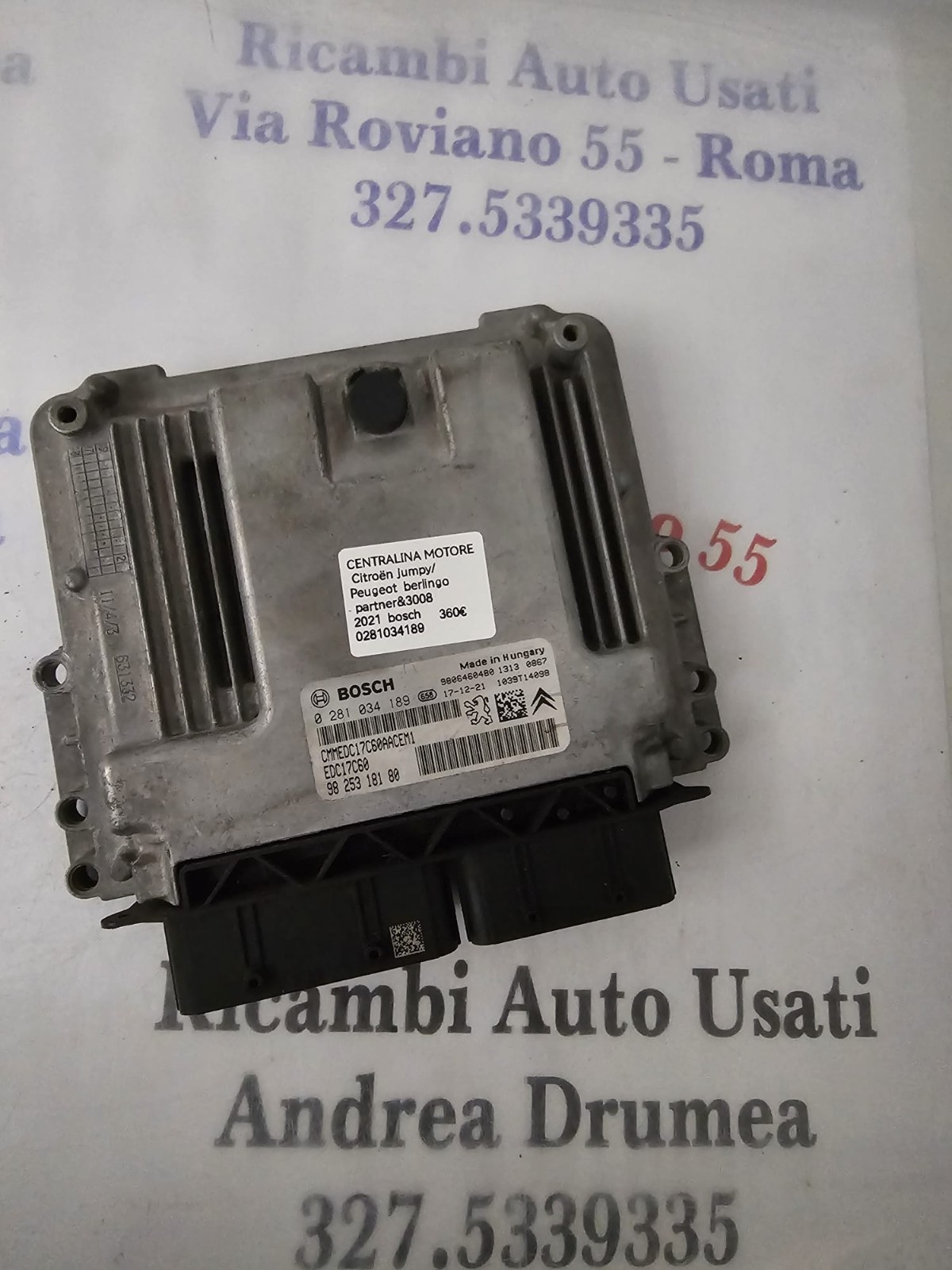 centralina motore citroen jumpy/peugeot berlingo partner & 3008 bosch 0281034189 - immagine 6