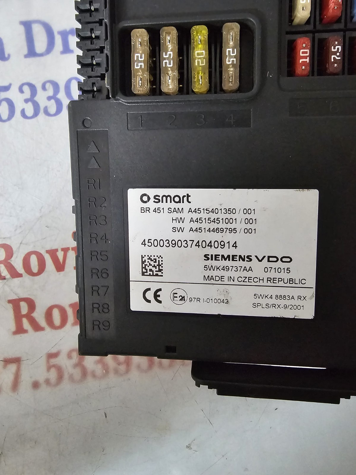 SCATOLA FUSIBILI SMART FORTWO 451 SAM A4515401350/001 CONTINENTAL 5WK49737AA - immagine 3