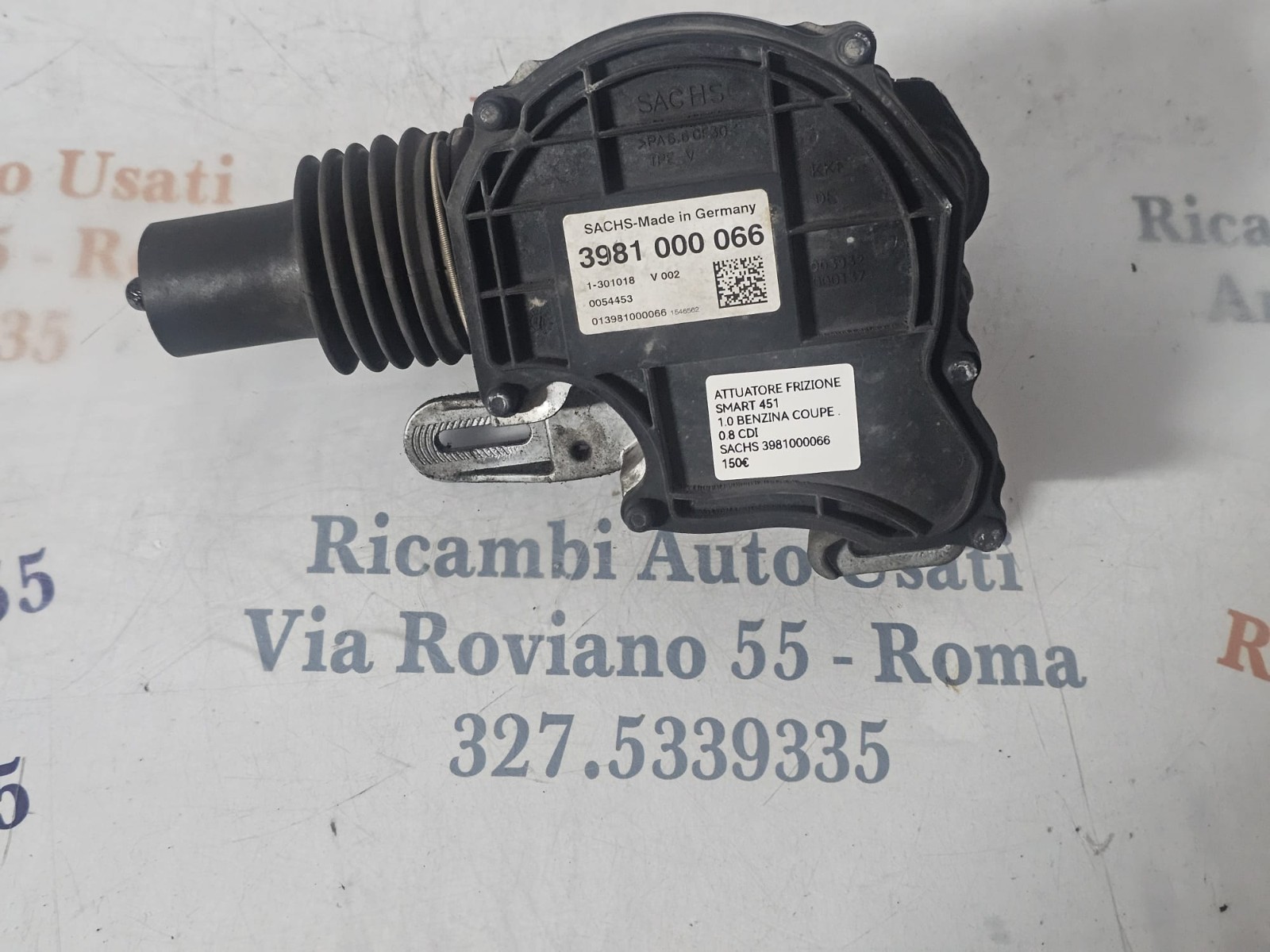 ATTUATORE FRIZIONE SMART 451 COUPE 1.0 BENZINA 0.8 CDI SACHS 3981000066