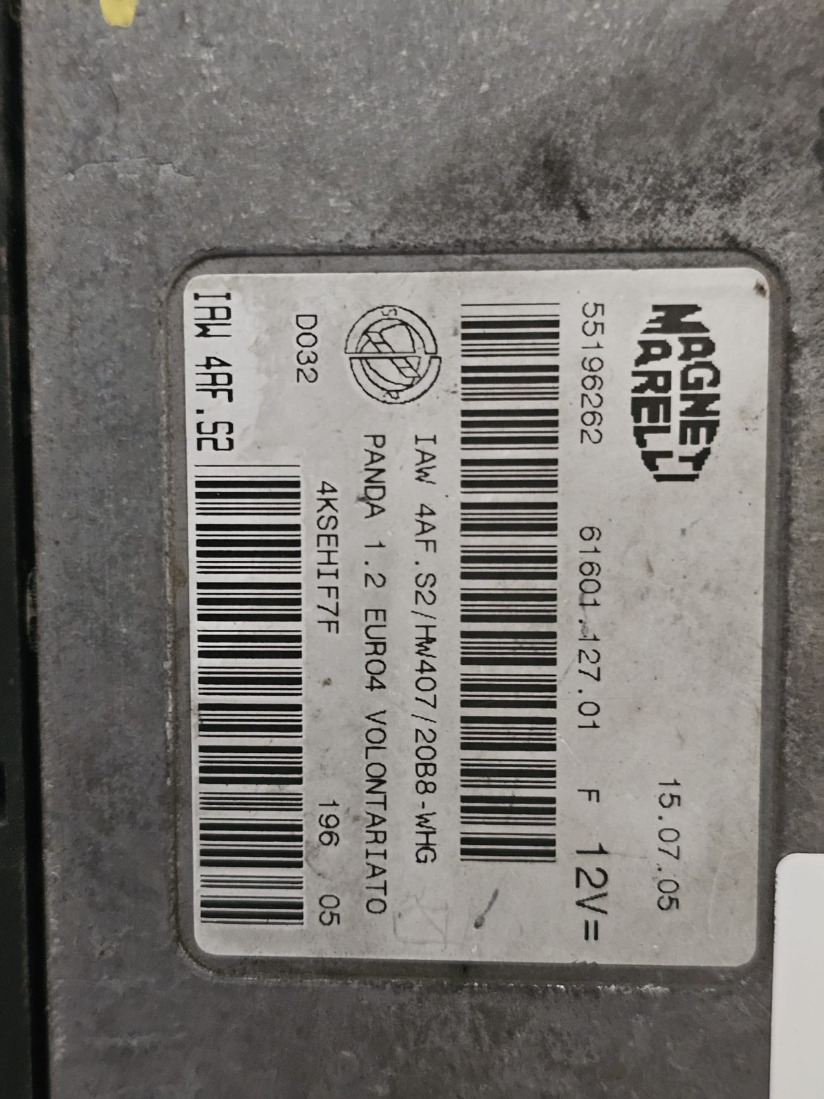 55196262 CENTRALINA MOTORE FIAT PANDA 1.2 BENZINA 2005-2010 12V EURO4 IAW4RF.52 - immagine 2