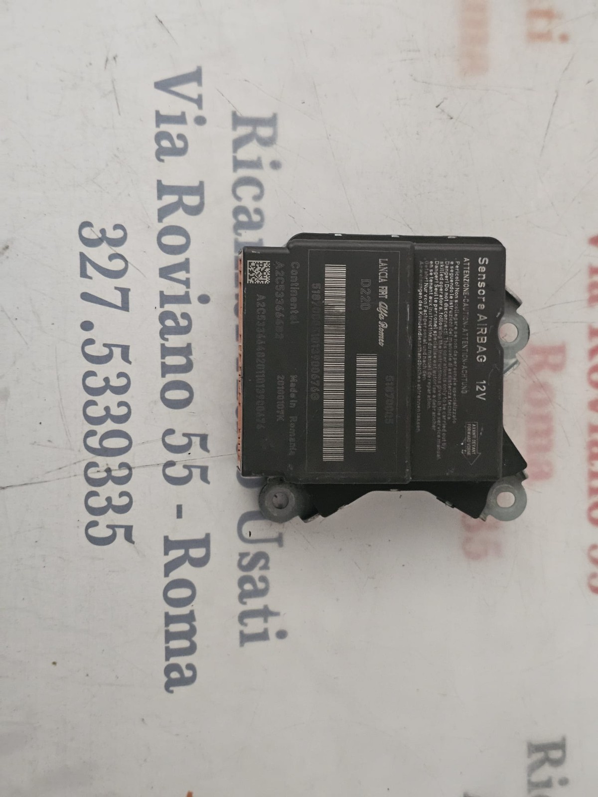 51870005 CENTRALINA AIRBAG FIAT 500 2007-2014 CONTINENTAL FIAT LANCIA ALFA ROMEO - immagine 3