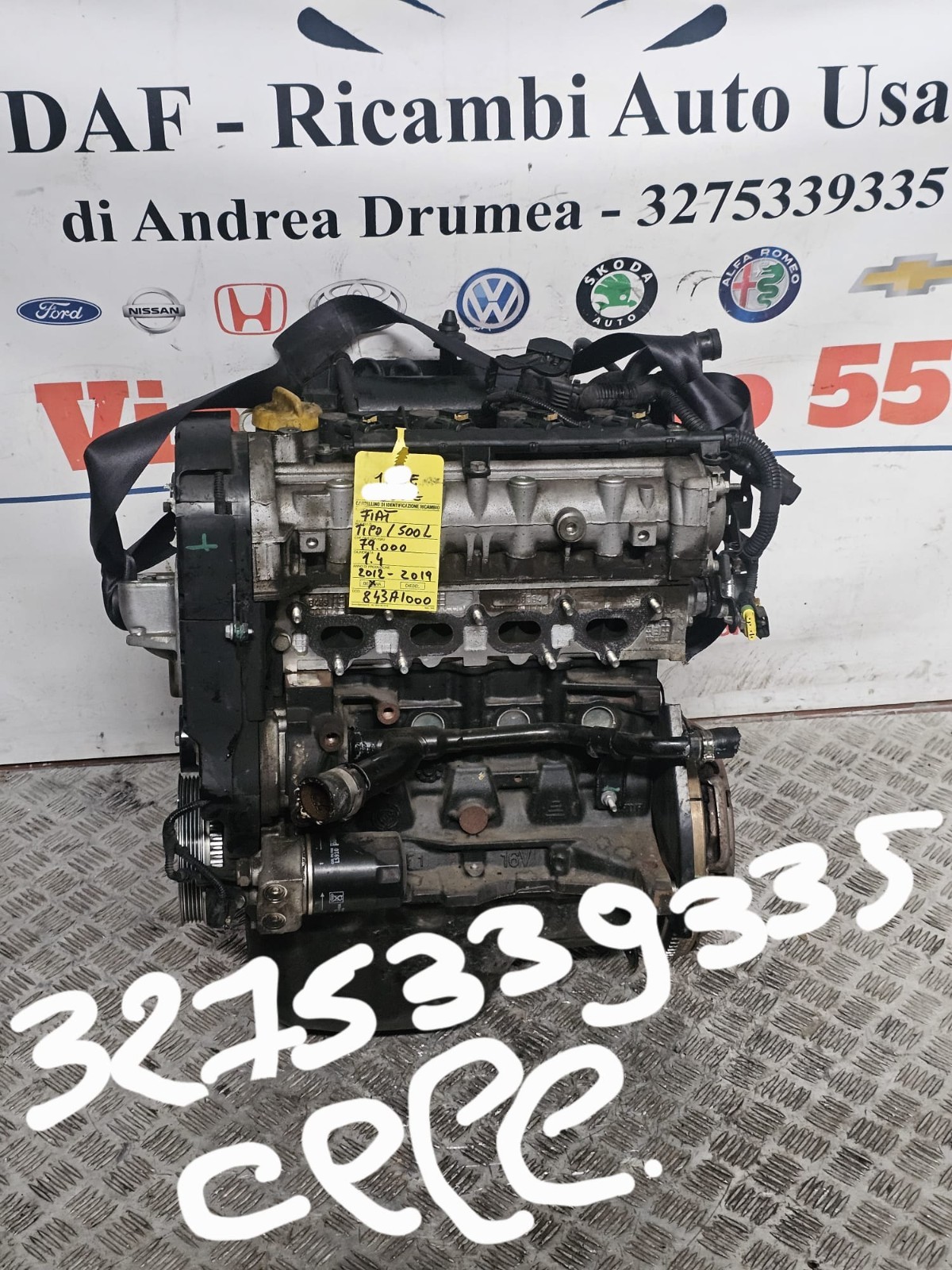 MOTORE COMPLETO FIAT TIPO /500L 1.4 BZ KM 79.000 2012-2019 SIGLA 843A1000 - immagine 2