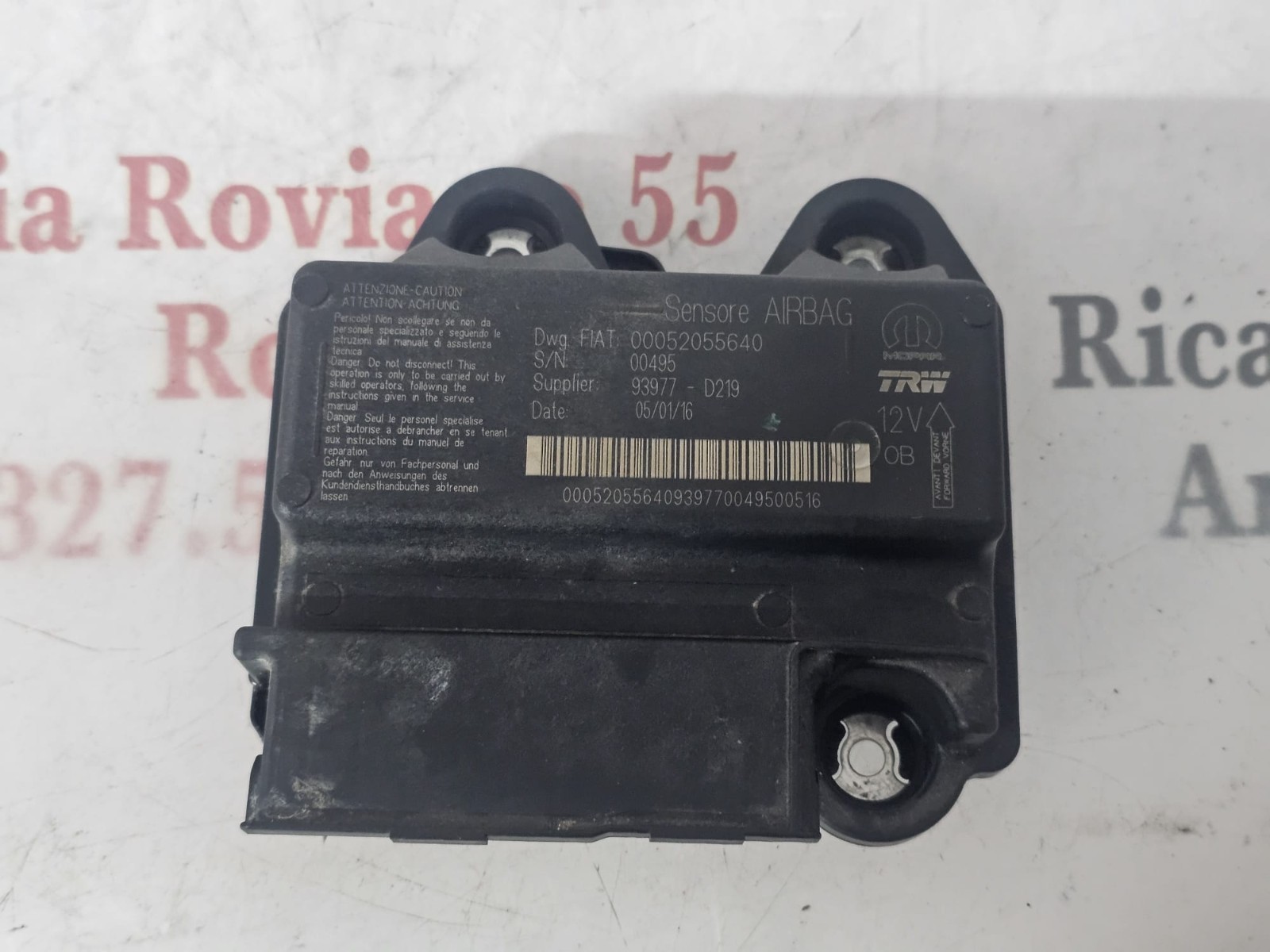 CENTRALINA AIRBAG FIAT TIPO 2015-2020 COD 00052055640 12V - immagine 2