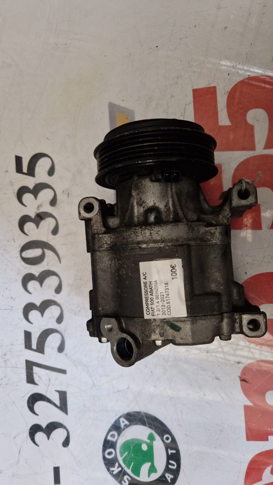 COMPRESSORE CLIMA FIAT 500 ABATH / PANDA 1.2/1.4 BENZINA 2012-2021 COD 51747318