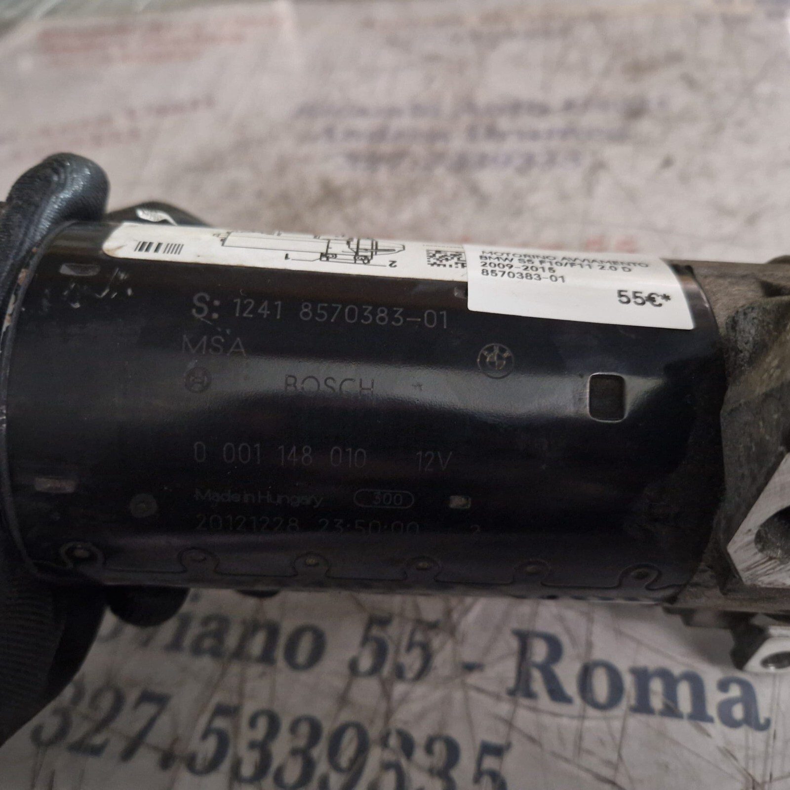 MOTORINO AVVIAMENTO BMW S5 F10/F11 2.0 DIESEL 2009-2015 BOSCH 8570383-1 - immagine 2