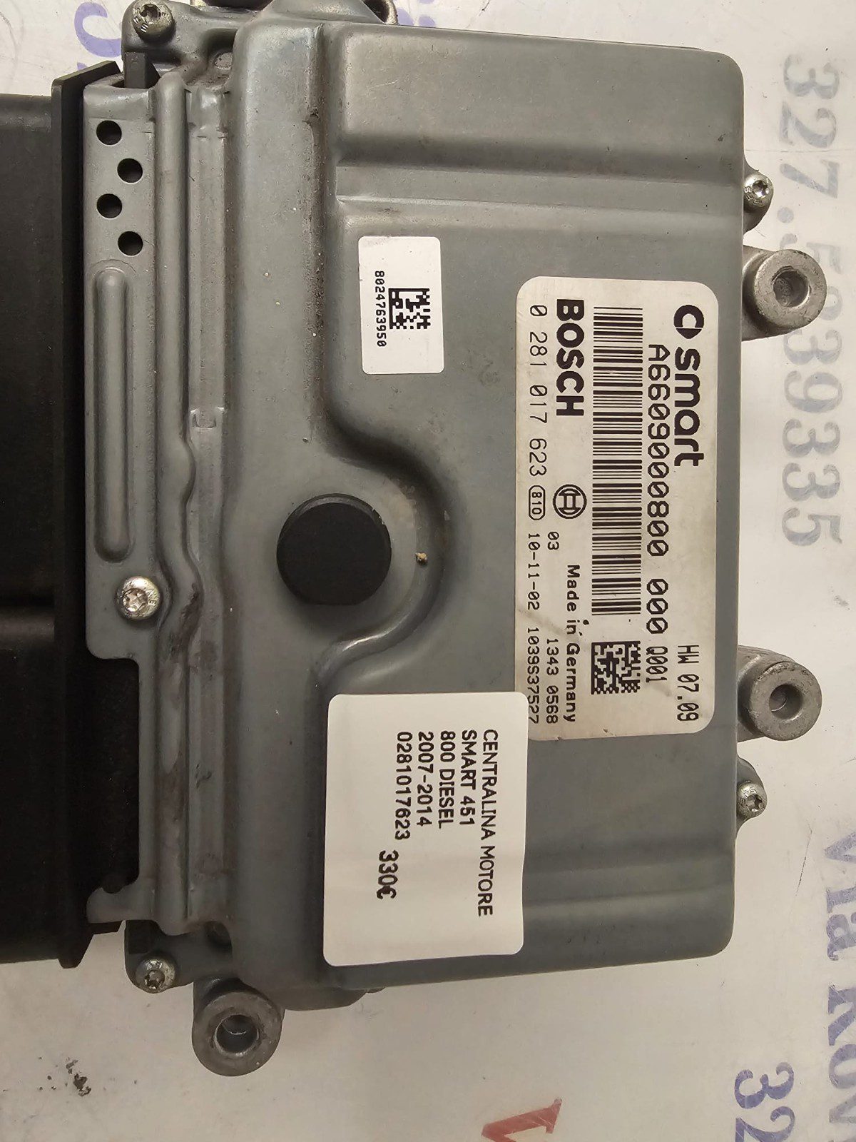 CENTRALINA MOTORE SMART 451 800 DIESEL 2007-2014 BOSCH 0281017623 A6609000800 000 - immagine 5