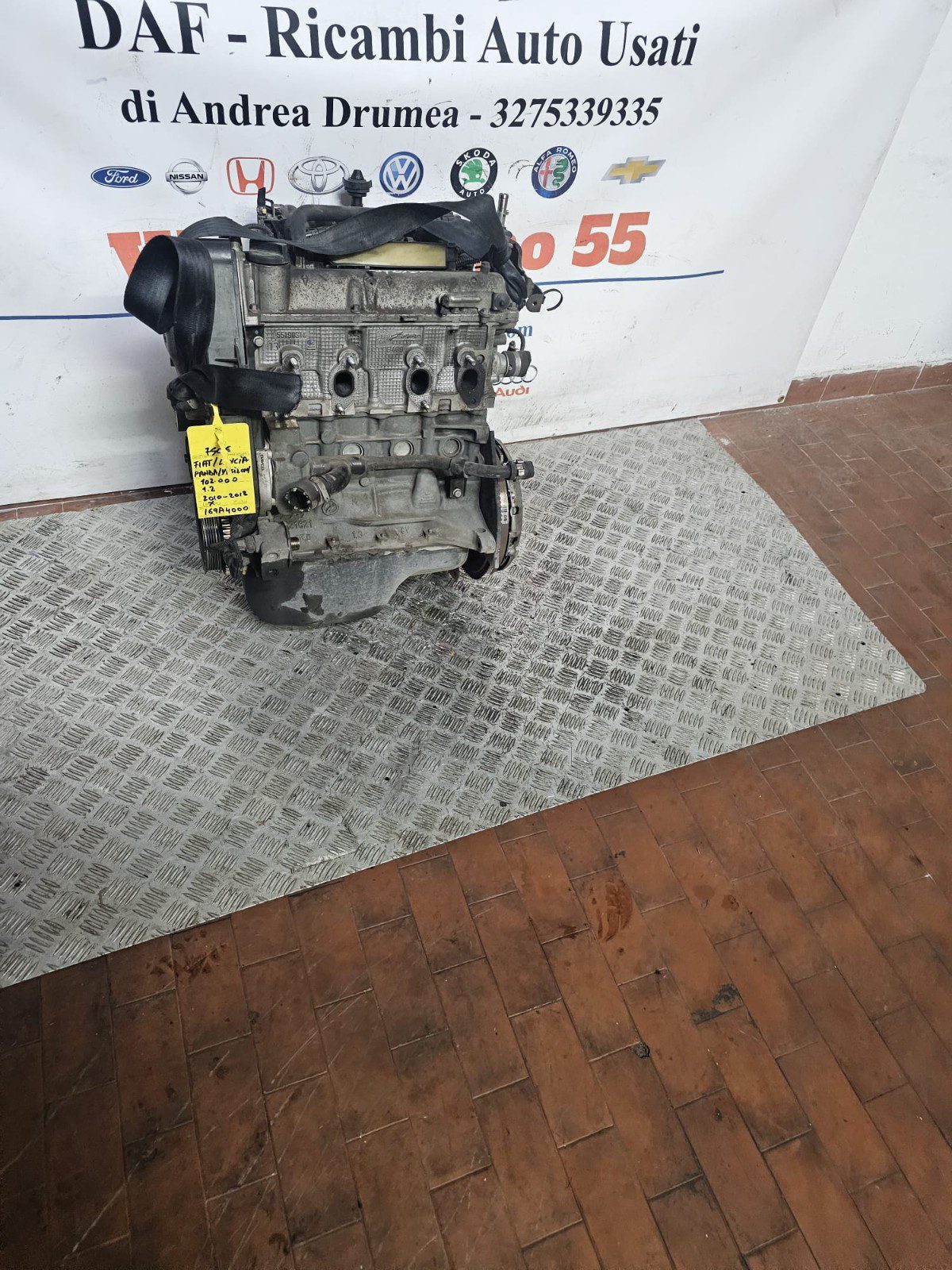 MOTORE FIAT PANDA LANCIA YPSILON KM 102.000 1.2 BENZINA 2010-2020 SIGLA 169A4000