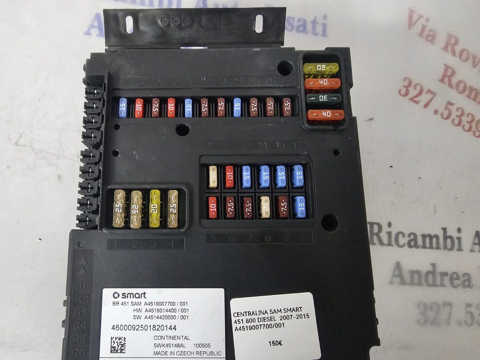 CENTRALINA SAM SMART 451 800 DIESEL 2007-2015 A4519007700/001 CONTINENTAL - immagine 5