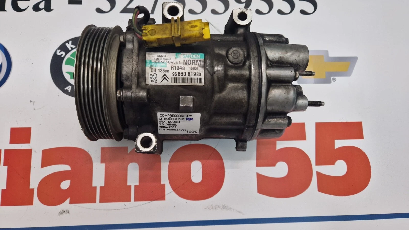 9680661980 COMPRESSORE A/C CITROEN JUMPY/FIAT SCUDO 2.0 DIESEL 2006-2012