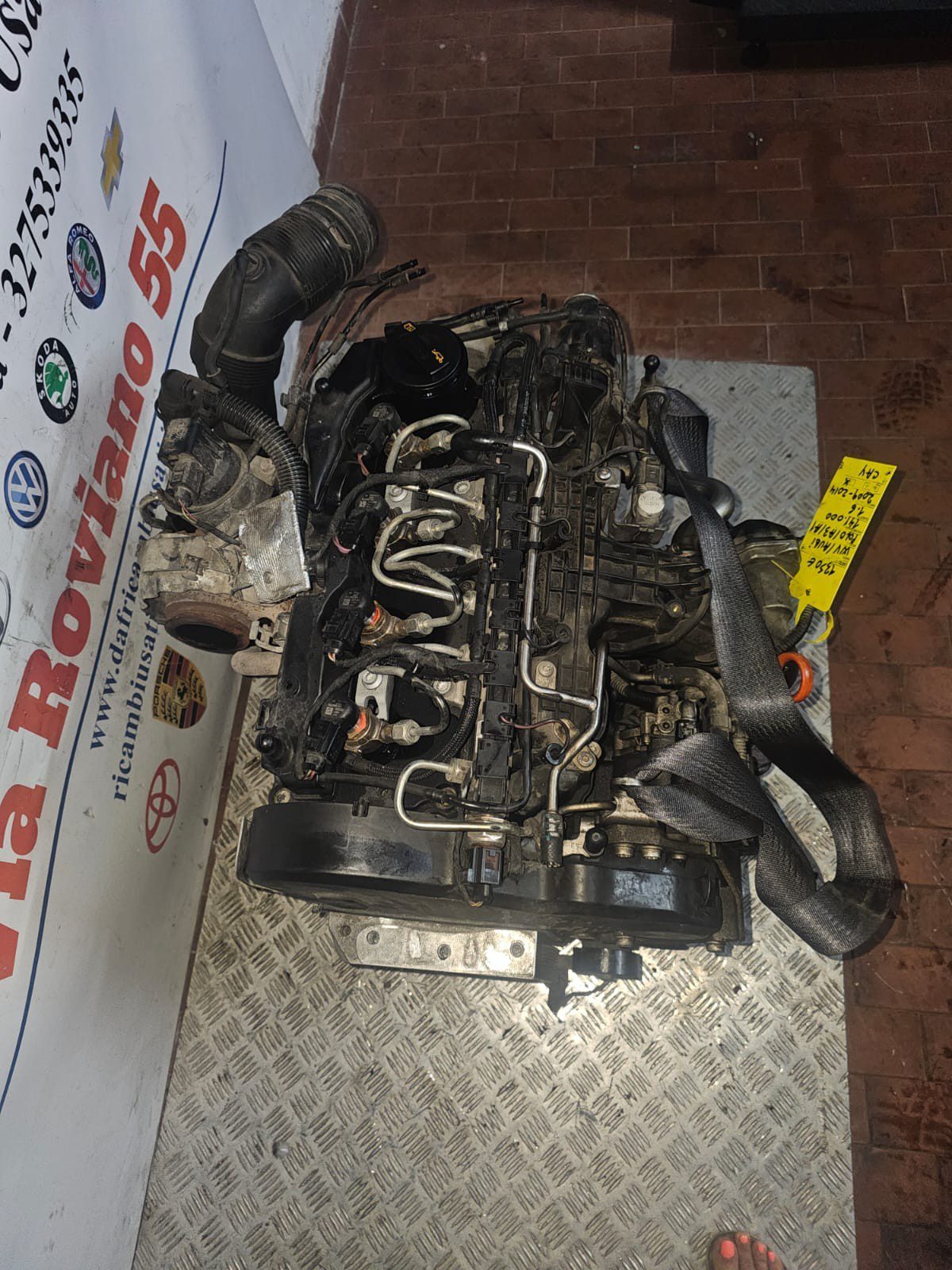 MOTORE VW POLO/AUDI A1, A3 1.6DIESEL KM 141.000 2009-2014 COD CAY - immagine 7