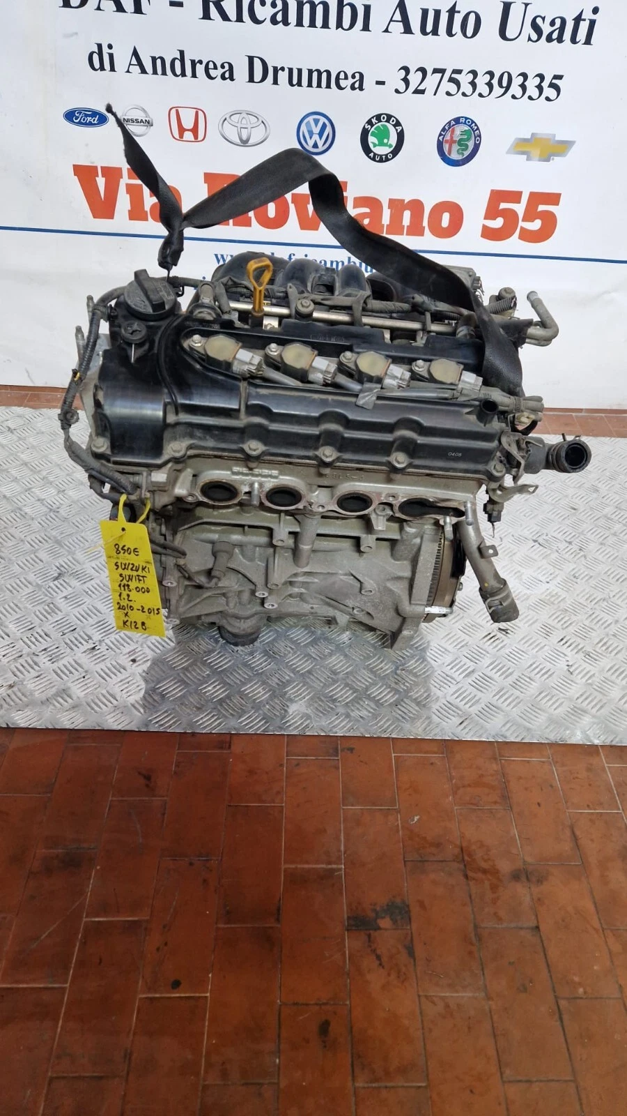 MOTORE SUZUKI SWIFT 1.2 BENZINA 2010/2015 KM 118.000 COD K12B