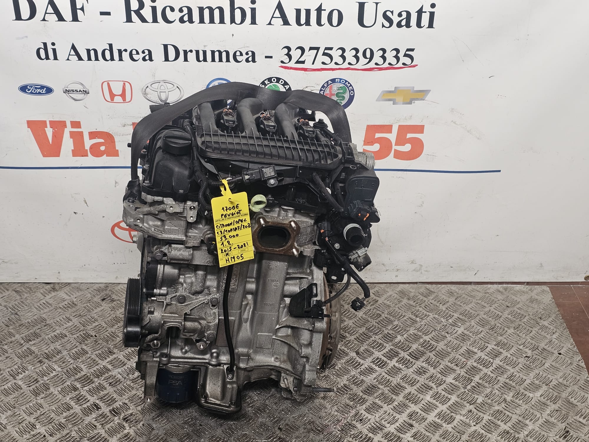 MOTORE COMPLETO CITROEN C3/PEUGEOT 208/OPEL CORSA F KM 53.000 1.2 BZ COD HM05 - immagine 8