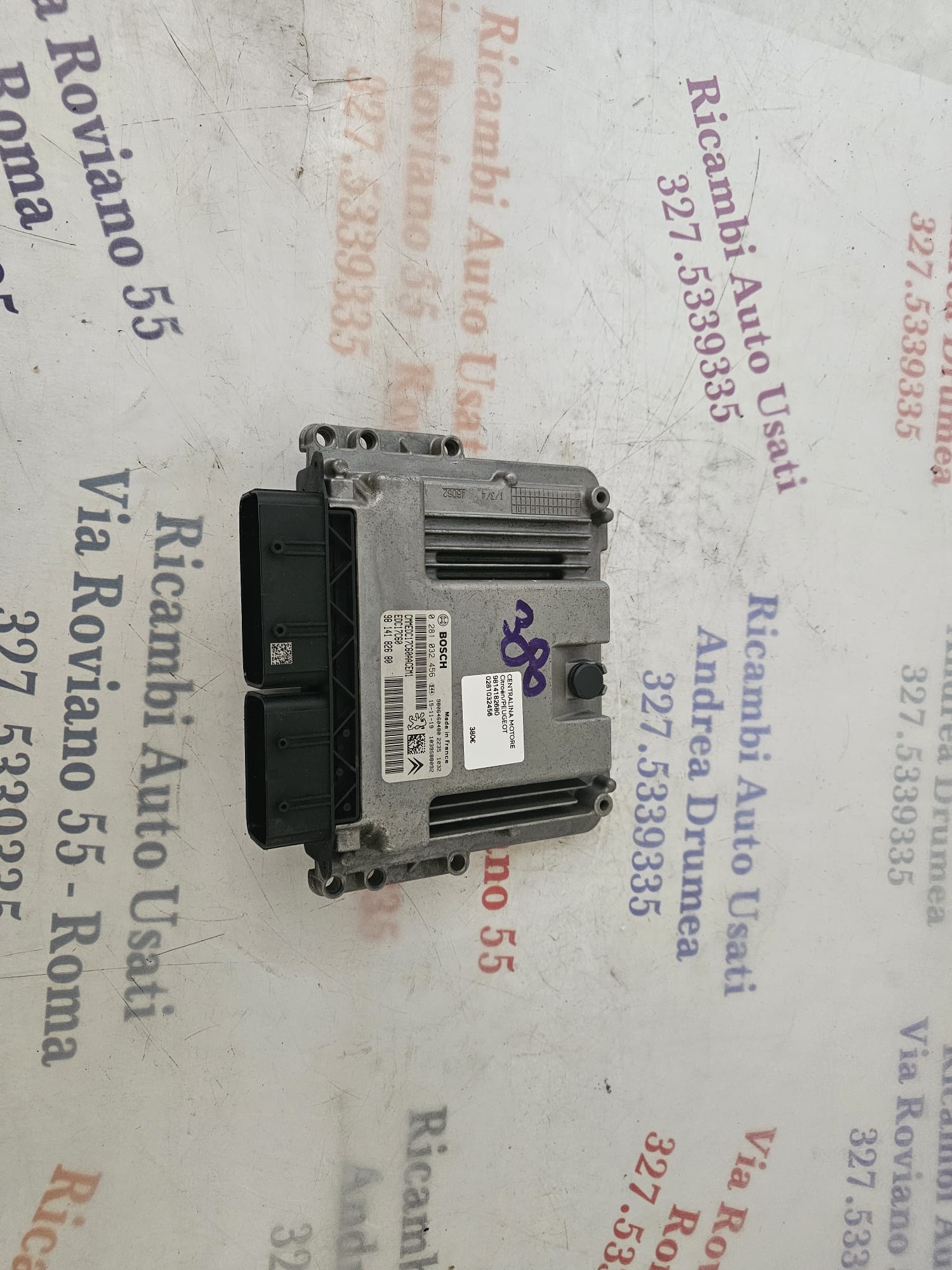 CENTRALINA MOTORE CITROEN/PEUGEOT COD 9814182680 BOSCH 0281032456 - immagine 6