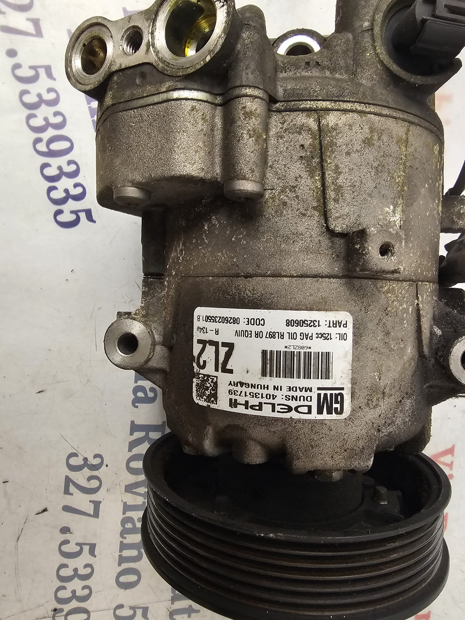 COMPRESSORE OPEL ASTRA J 1.4 BZ A14XER 2010-2015 COD 08260235501.B - immagine 9