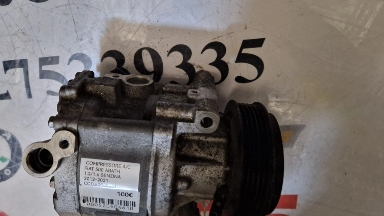 COMPRESSORE CLIMA FIAT 500 ABATH 1.2/1.4 BENZINA 2012-2021 COD 000 520 60461 - immagine 5