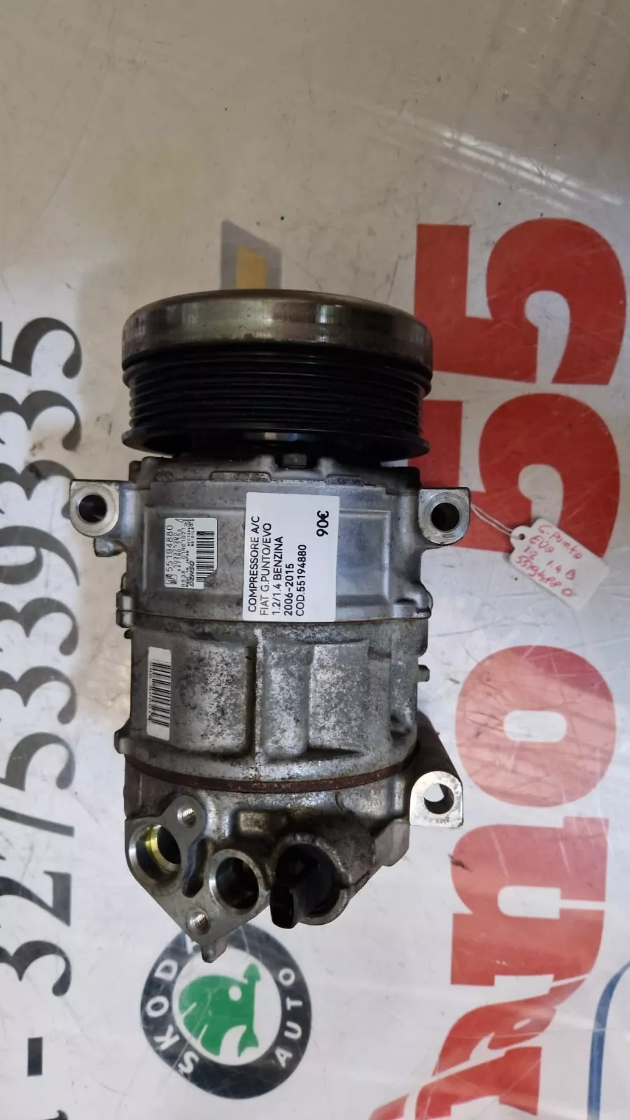 COMPRESSORE FIAT GRANDE PUNTO /EVO 1.2/1.4 BENZINA 2006-2015 COD 55194880