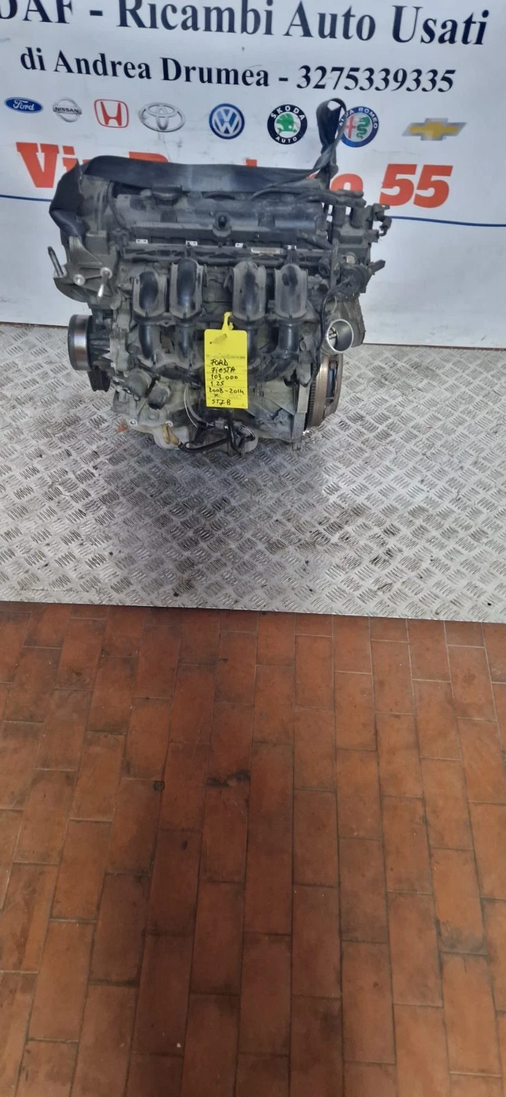 MOTORE FORD FIESTA KM 103.000 1.2 BENZINA 16 VALVOLE 2008-2014 SIGLA STJB