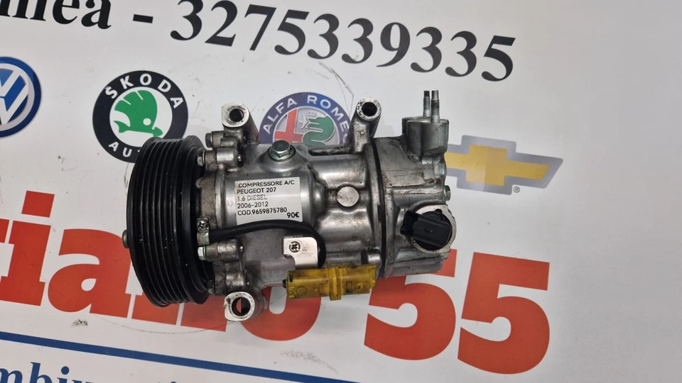 9659875780 COMPRESSORE A/C Peugeot 207 /CITROèN C4 1.6 diesel 2006-2011 - immagine 7