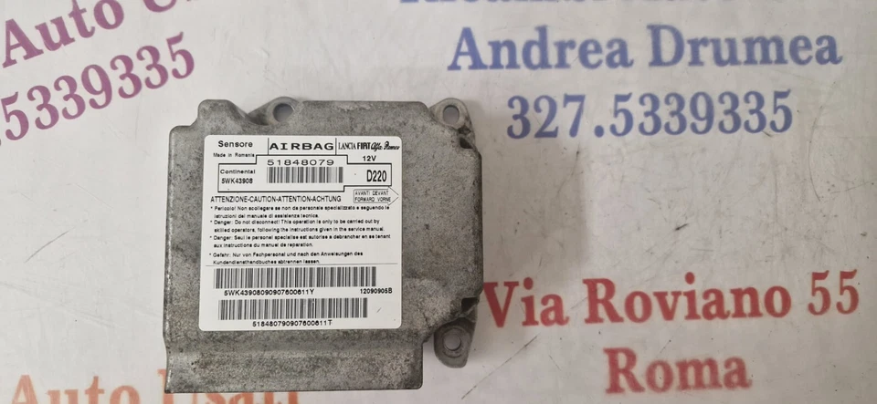 CENTRALINA AIRBAG FIAT 500 2007-2014 COD 51848079 - immagine 3