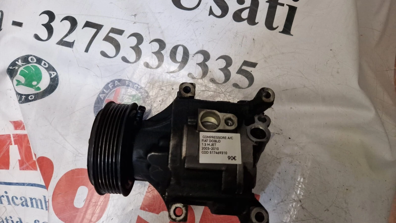 COMPRESSORE CLIMA FIAT DOBLO 1.3 M-JET 2003-2010 COD 517469310 - immagine 6