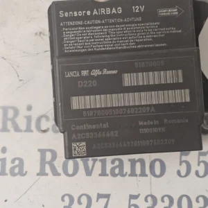 CENTRALINA AIRBAG FIAT 500 /ALFA 2008-2014 12V 51870005 CONTINENTAL A2C53366482