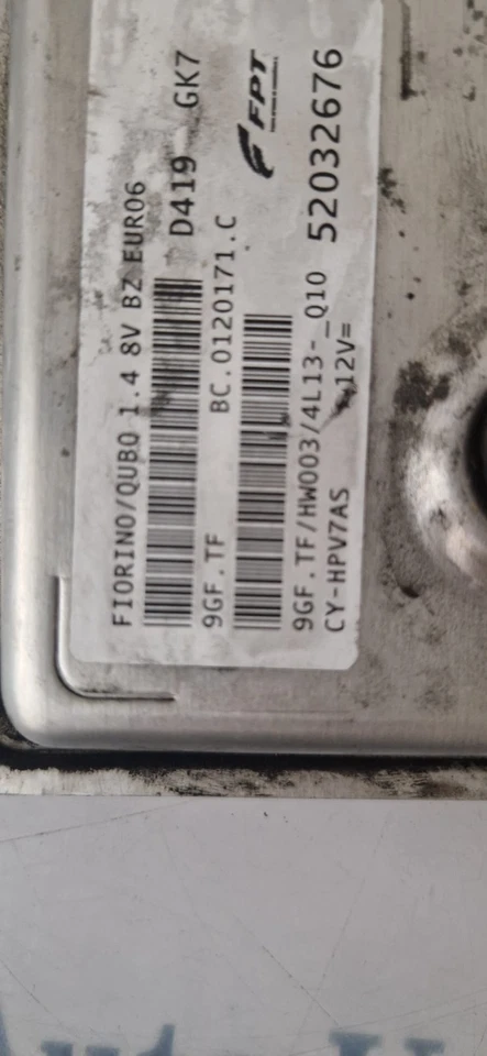 centralina motore fiat qubo/fiorino1.4 benzina 8V 52032676 9GF.TF 12V EURO6 - immagine 2