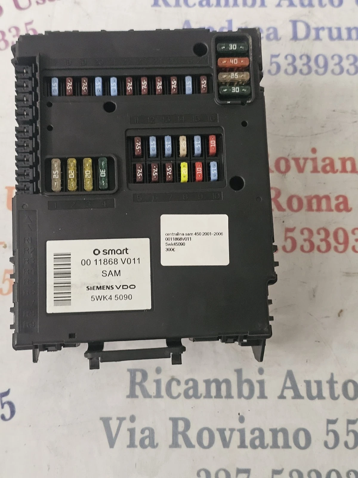 Centralina SAM Fusibiliera Smart Fortwo 450 – Codice 0011868 V011 / 5WK45090