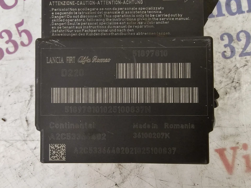 Centralina Airbag Fiat Lancia Alfa Romeo – 51897810 / 36100207K - immagine 3