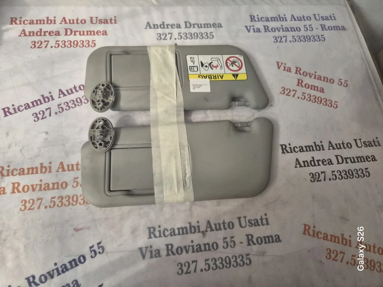 Coppia Alette Parasole Destra e Sinistra DX SX Toyota Yaris 2015-2019 Usate - immagine 3